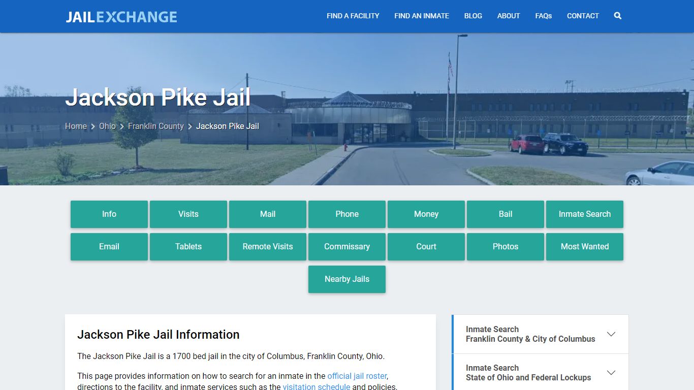 Jackson Pike Jail, OH Inmate Search, Information